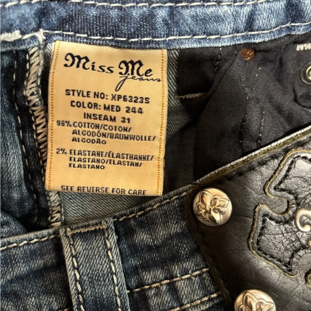 Miss Me Blue Skinny Jeans with Embroidered Back - Picture 7 of 7